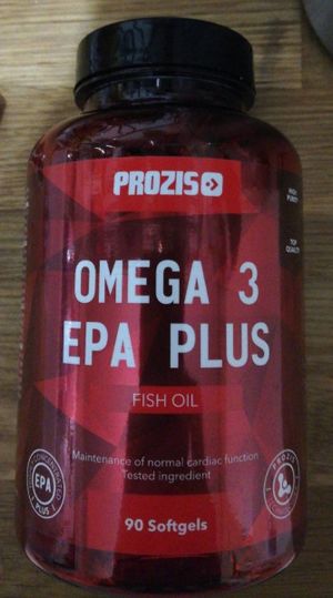 label film a bottle of omega 3 EPA fish oil supplements